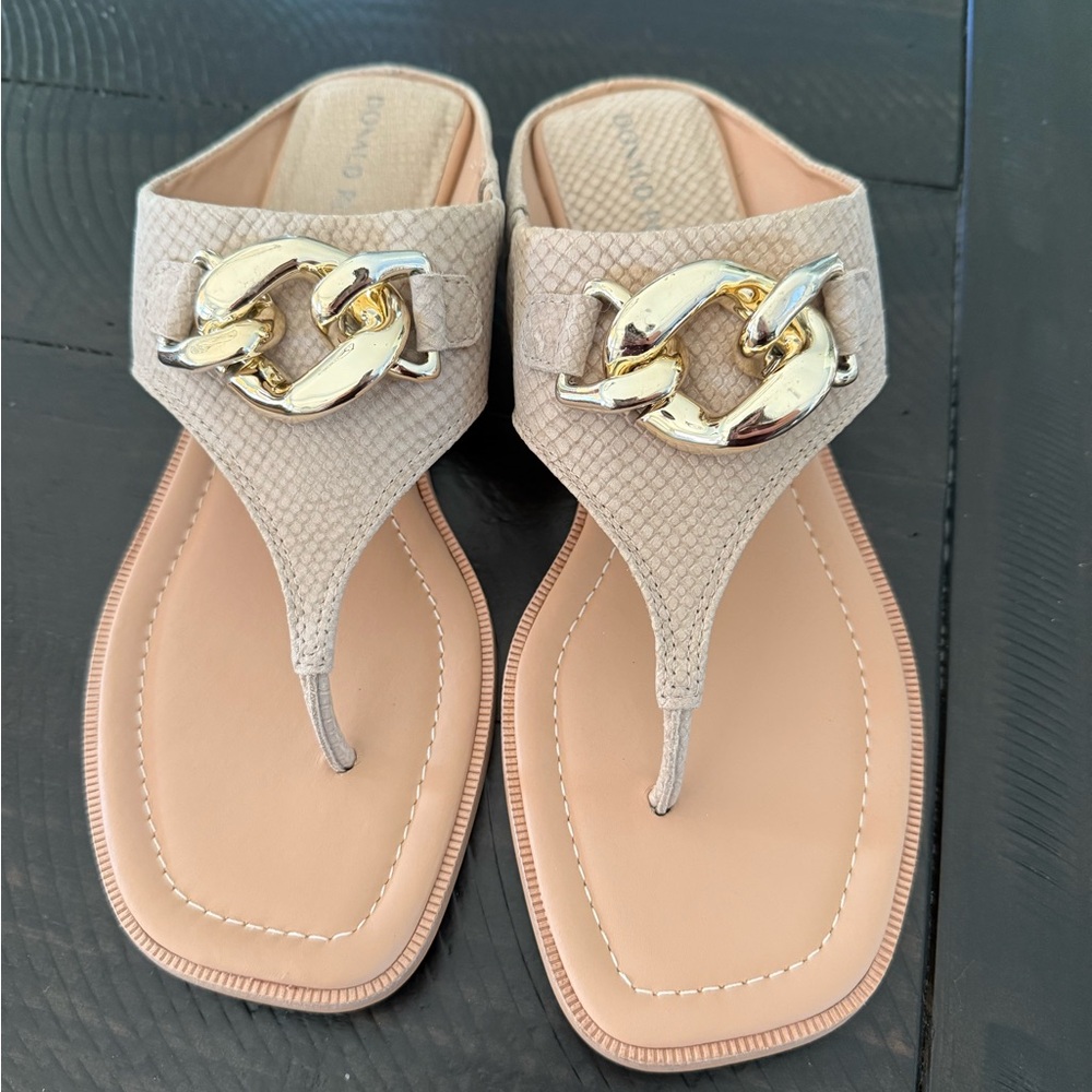 Donald J. Pliner Snake Skin Sandals with Gold Accent